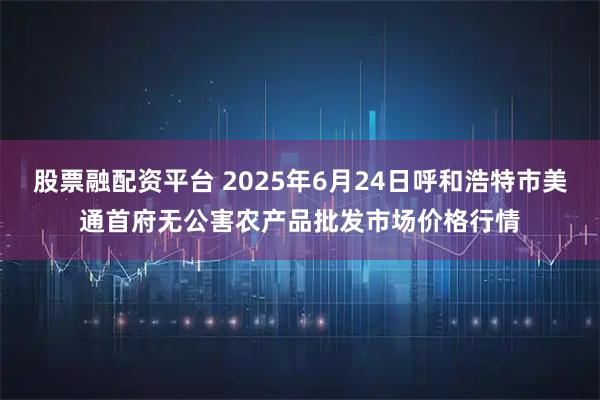 股票融配资平台 2025年6月24日呼和浩特市美通首府无公害农产品批发市场价格行情