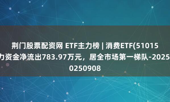 荆门股票配资网 ETF主力榜 | 消费ETF(510150)主力资金净流出783.97万元，居全市场第一梯队-20250908